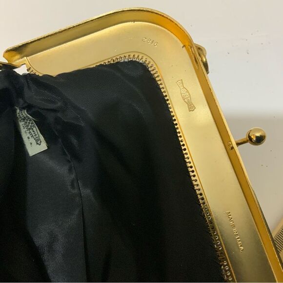 Vtg Whiting & Davis BLACK Mesh Purse Shoulder Bag Chain Strap Handbag - Picture 11 of 11